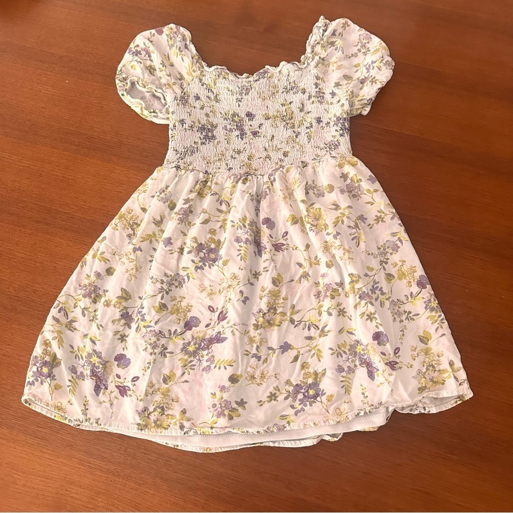 art class Kids Floral Set - Green Romper and Cream Dress Size 7/8 - Picture 7 of 11